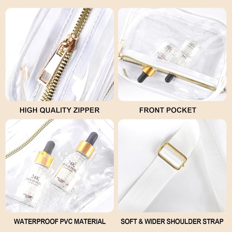 Fibrdoo Clear Bag Stadium Approved, Leather Clear Crossbody Purse Bag for Concerts Sports Events Festivals - Image 4